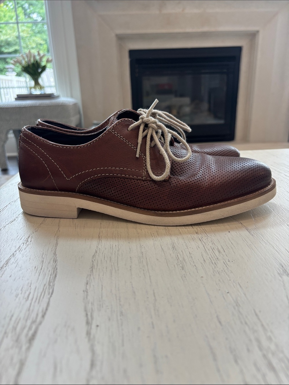 Curt & Larson Crowley Cog Men’s Brown Leather Derby Shoes Size 8